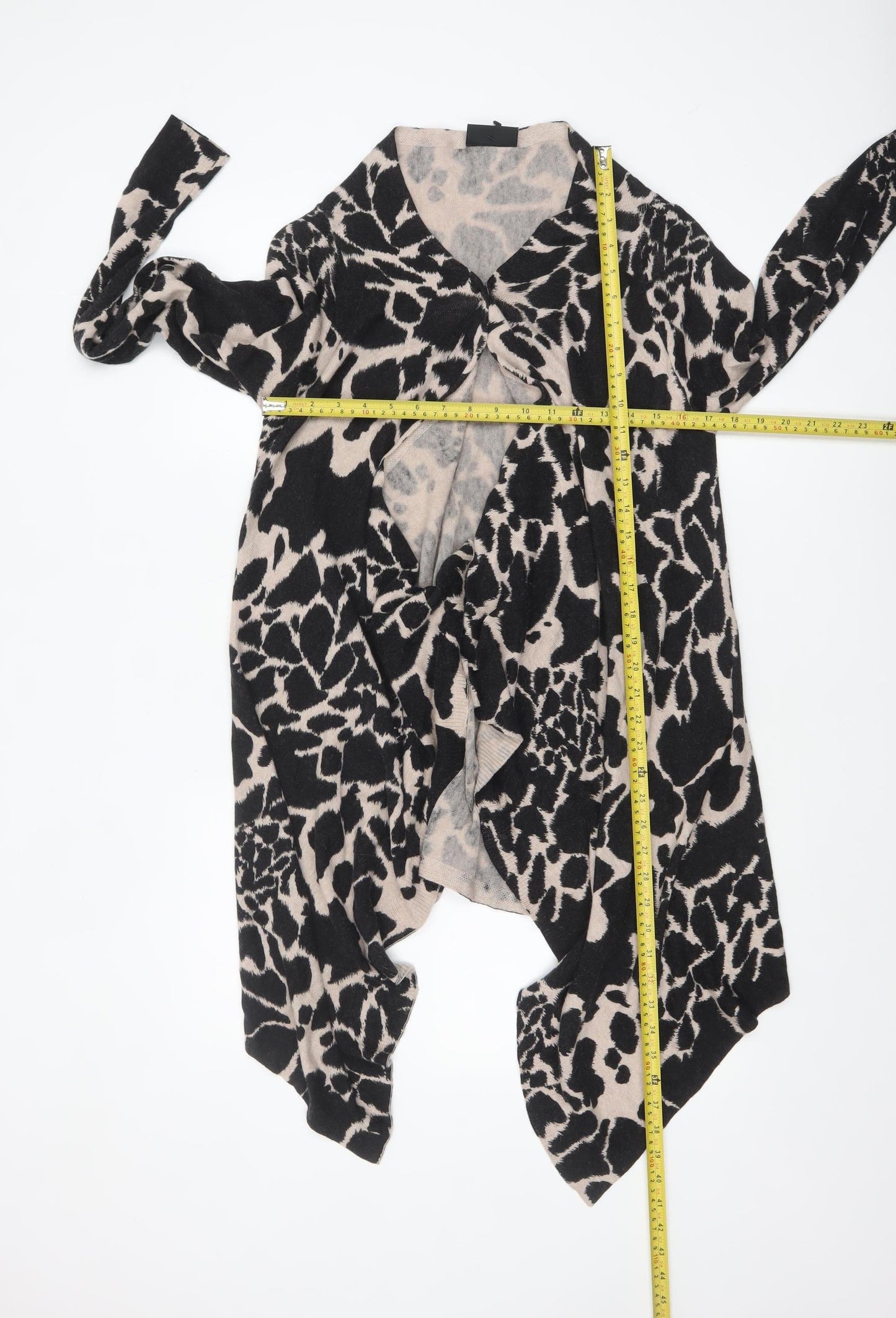 Wallis Women’s Beige Black Animal Print Wrap Cardigan M