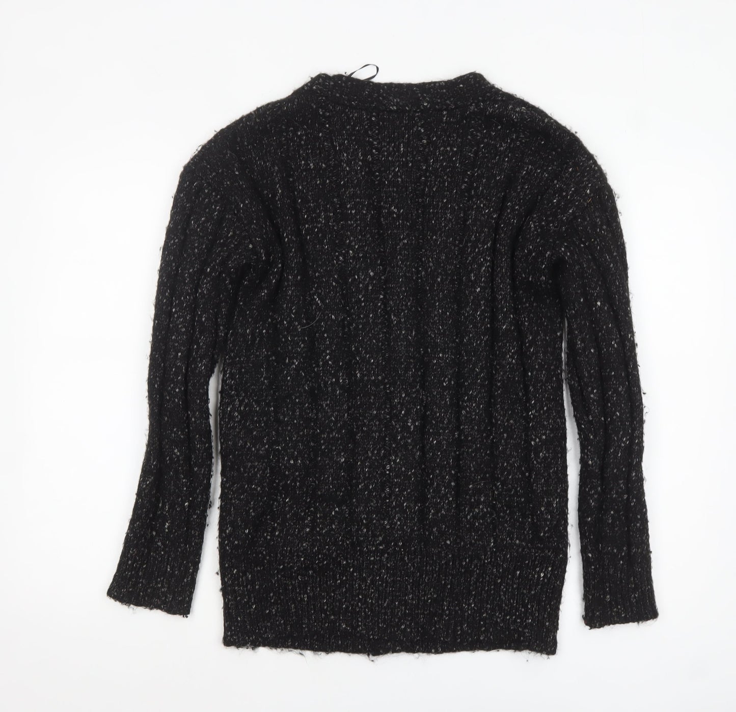 Marks and Spencer Womens Black Chunky-Knit Button Cardigan XS