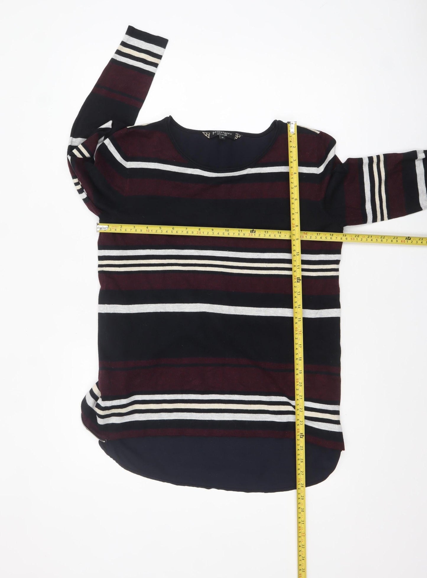 Principles by Ben de Lisi Women's Black Stripe Size 12 Pullover Jumper