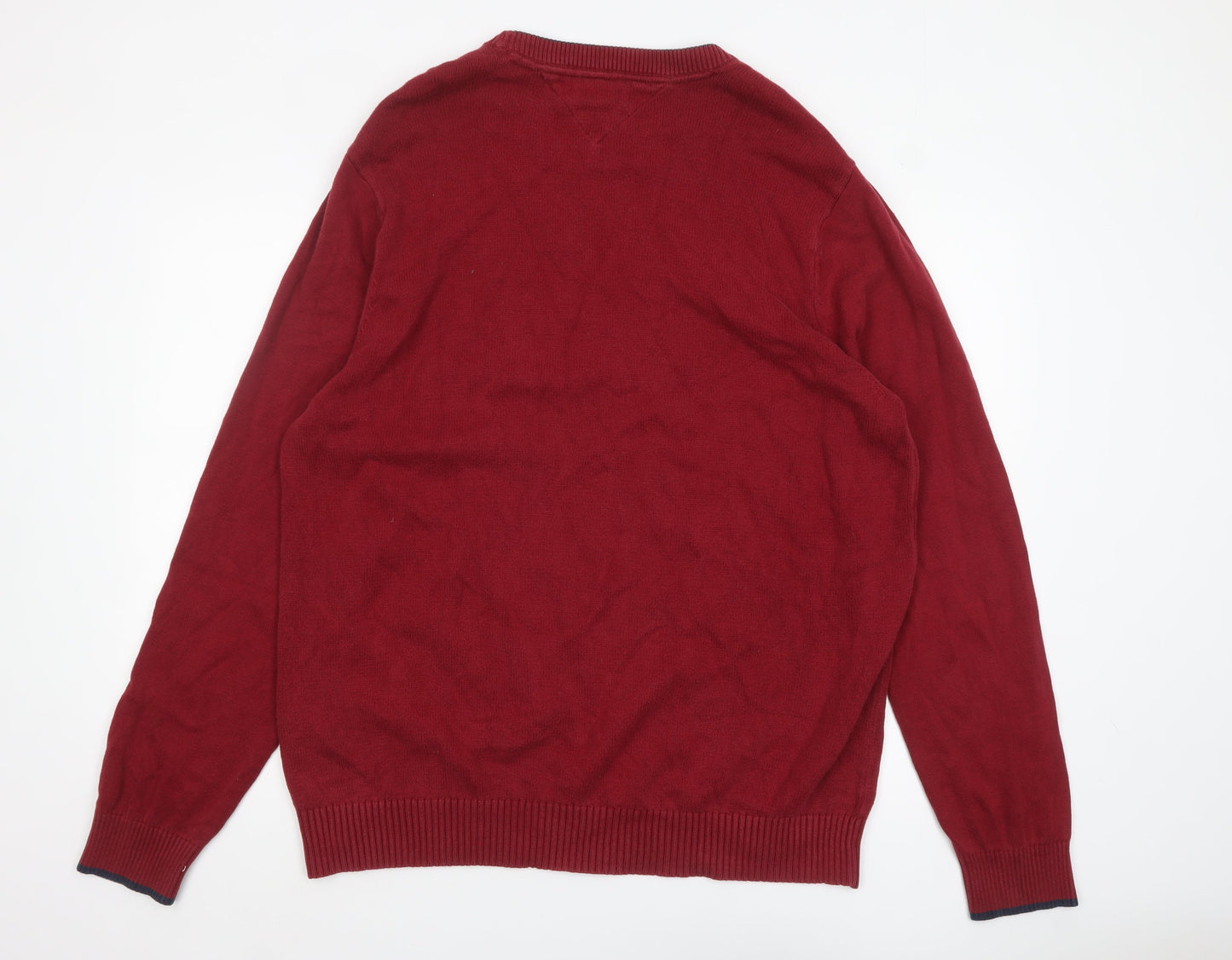 Tommy Hilfiger Men Red 2XL Crew Neck Pullover Jumper