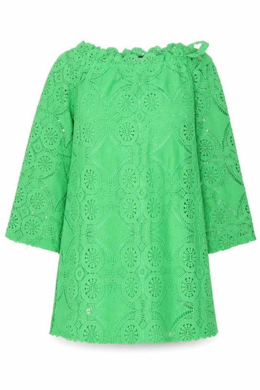 PrettyLittleThing Women's Green Lace Off Shoulder Shift Dress UK 12