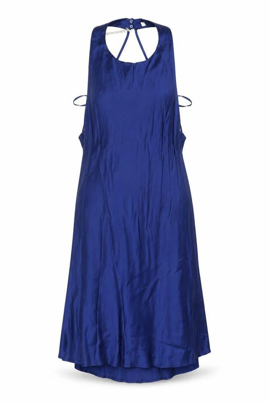 Zara Women Blue S Slip Dress Halter Backless Party Style