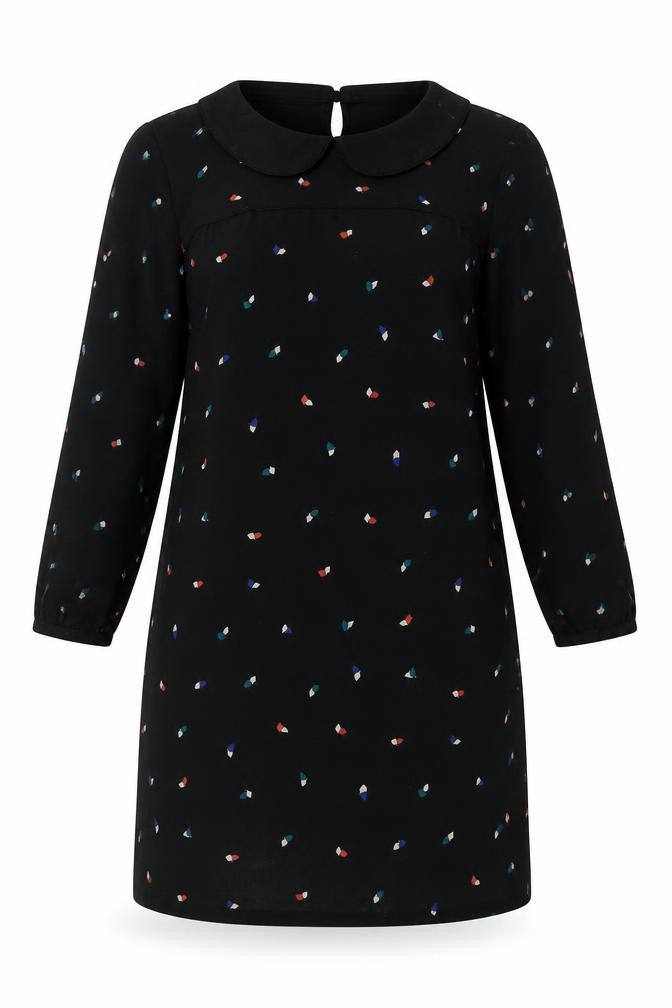 Boden Women Black Polka Dot Shift Dress Size 8