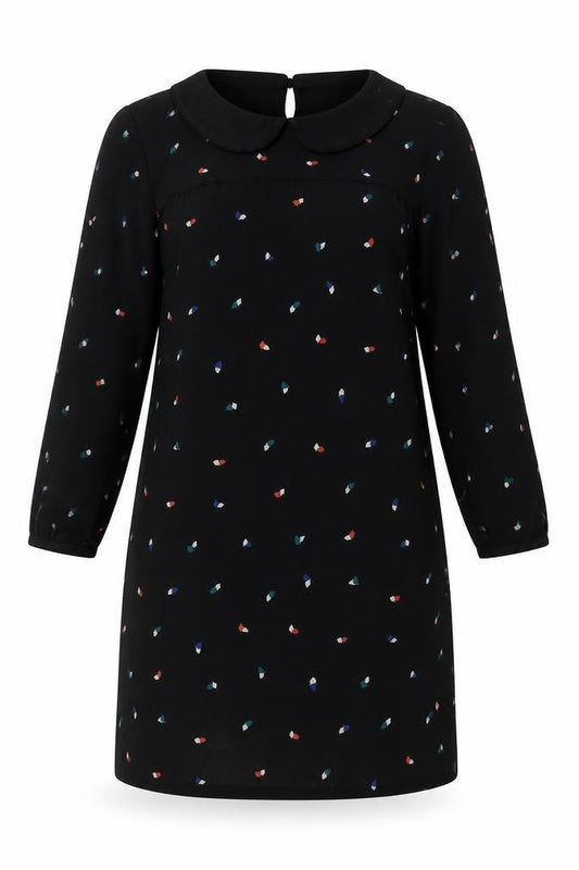 Boden Women Black Polka Dot Shift Dress Size 8