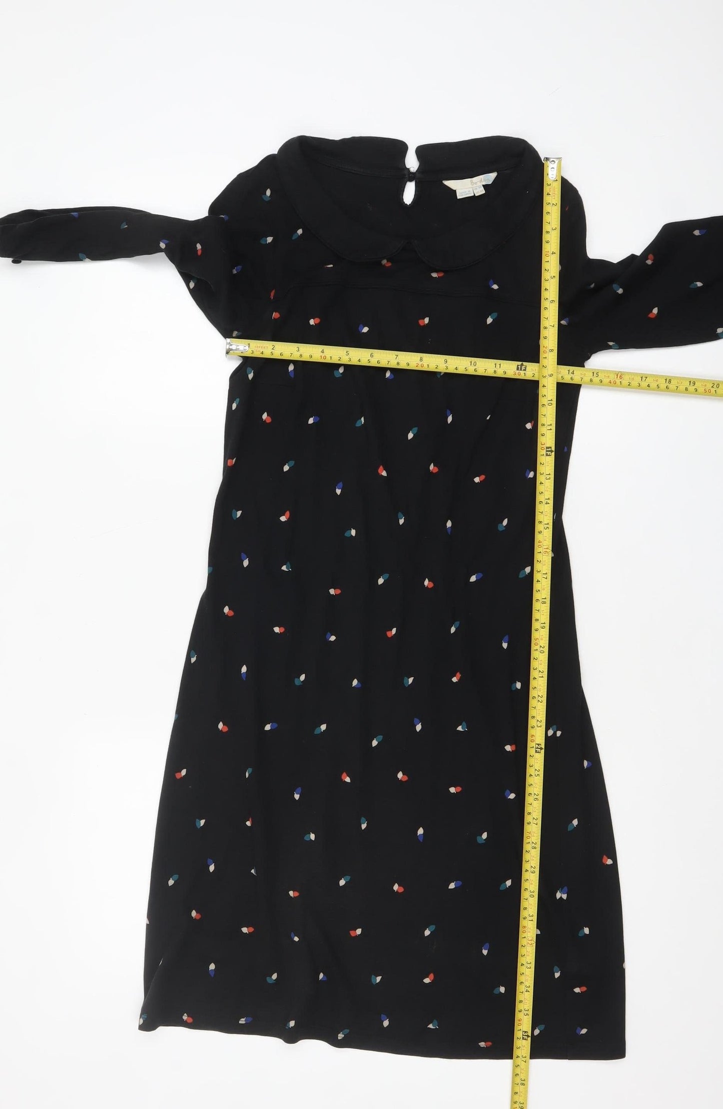 Boden Women Black Polka Dot Shift Dress Size 8