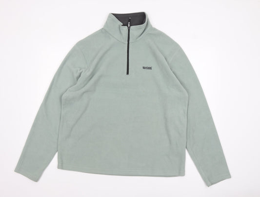 Regatta Men's Green XL Fleece 1/4 Zip Pullover Sweatshirt