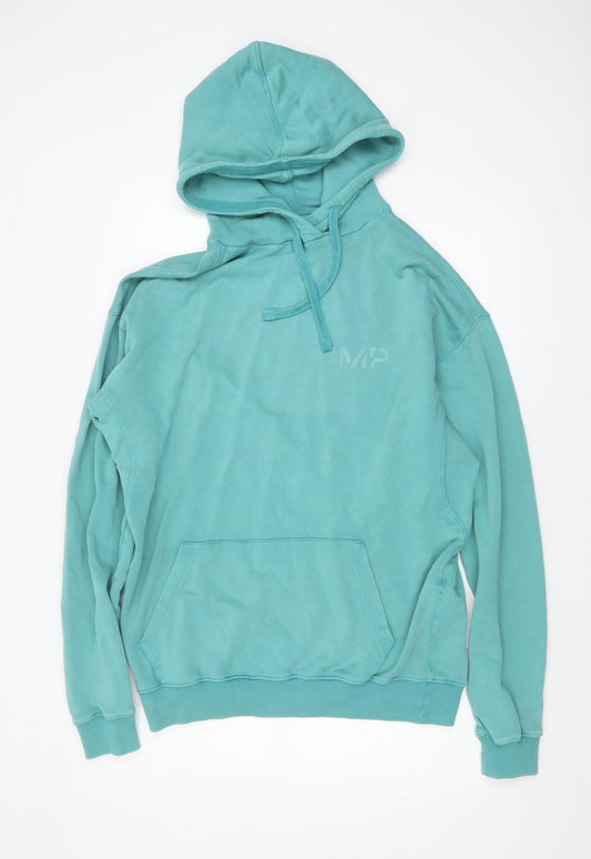 MP Men's Green Pullover Hoodie L Regular Fit Fleece Sweatshirt