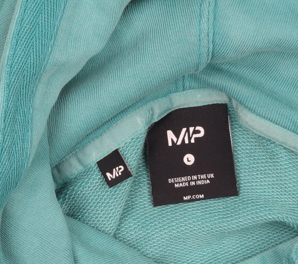 MP Men's Green Pullover Hoodie L Regular Fit Fleece Sweatshirt
