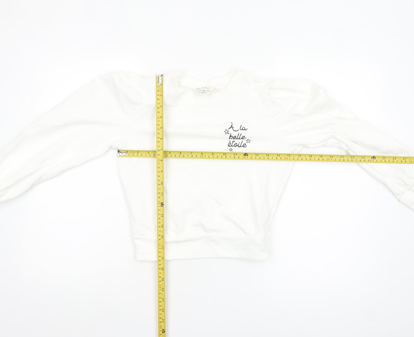 Miss Selfridge Women White Cotton Pullover Sweatshirt UK 6