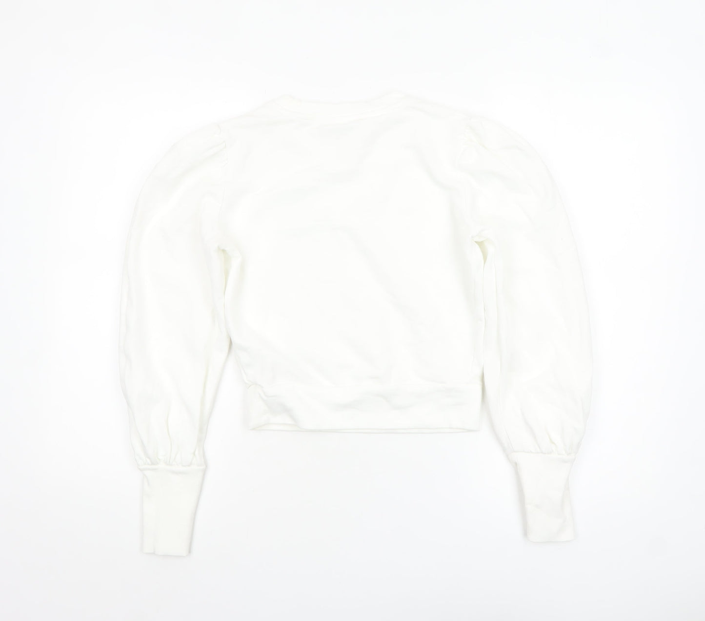 Miss Selfridge Women White Cotton Pullover Sweatshirt UK 6
