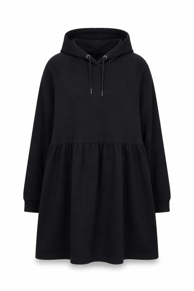 Monki Women's Black Hoodie Jumper Dress Size S Long Sleeve Casual