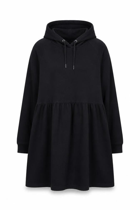Monki Women's Black Hoodie Jumper Dress Size S Long Sleeve Casual