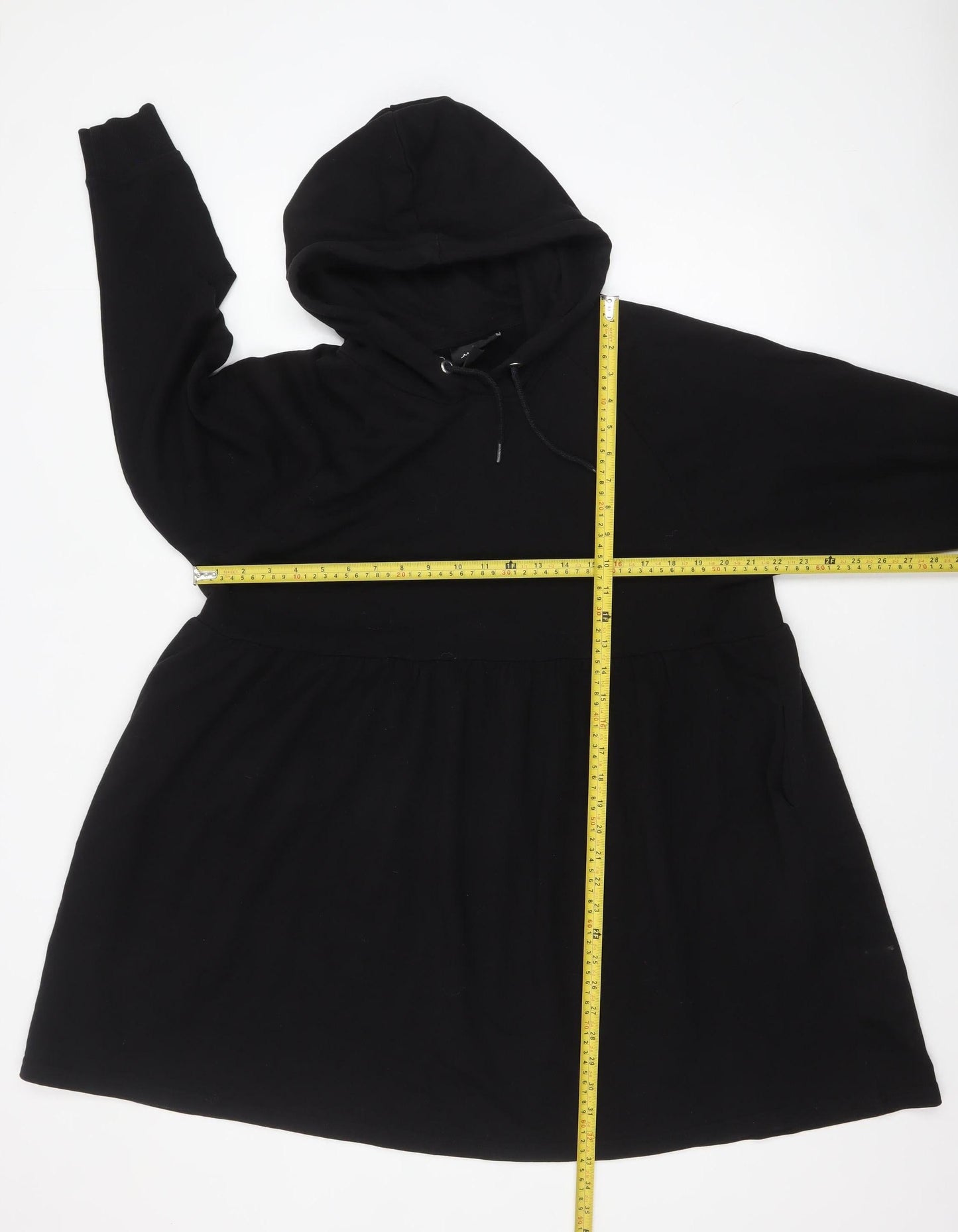 Monki Women's Black Hoodie Jumper Dress Size S Long Sleeve Casual
