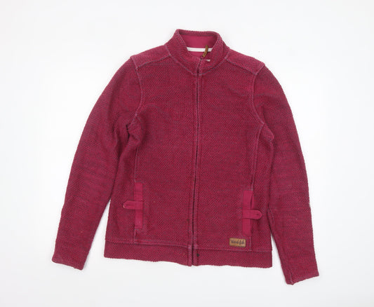 Weird Fish Women's Pink Knit Full Zip Jacket Size 12
