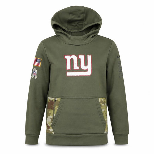 Nike NFL Boys Green Hoodie 10-12 Years Therma-Fit Pullover Camouflage Trim