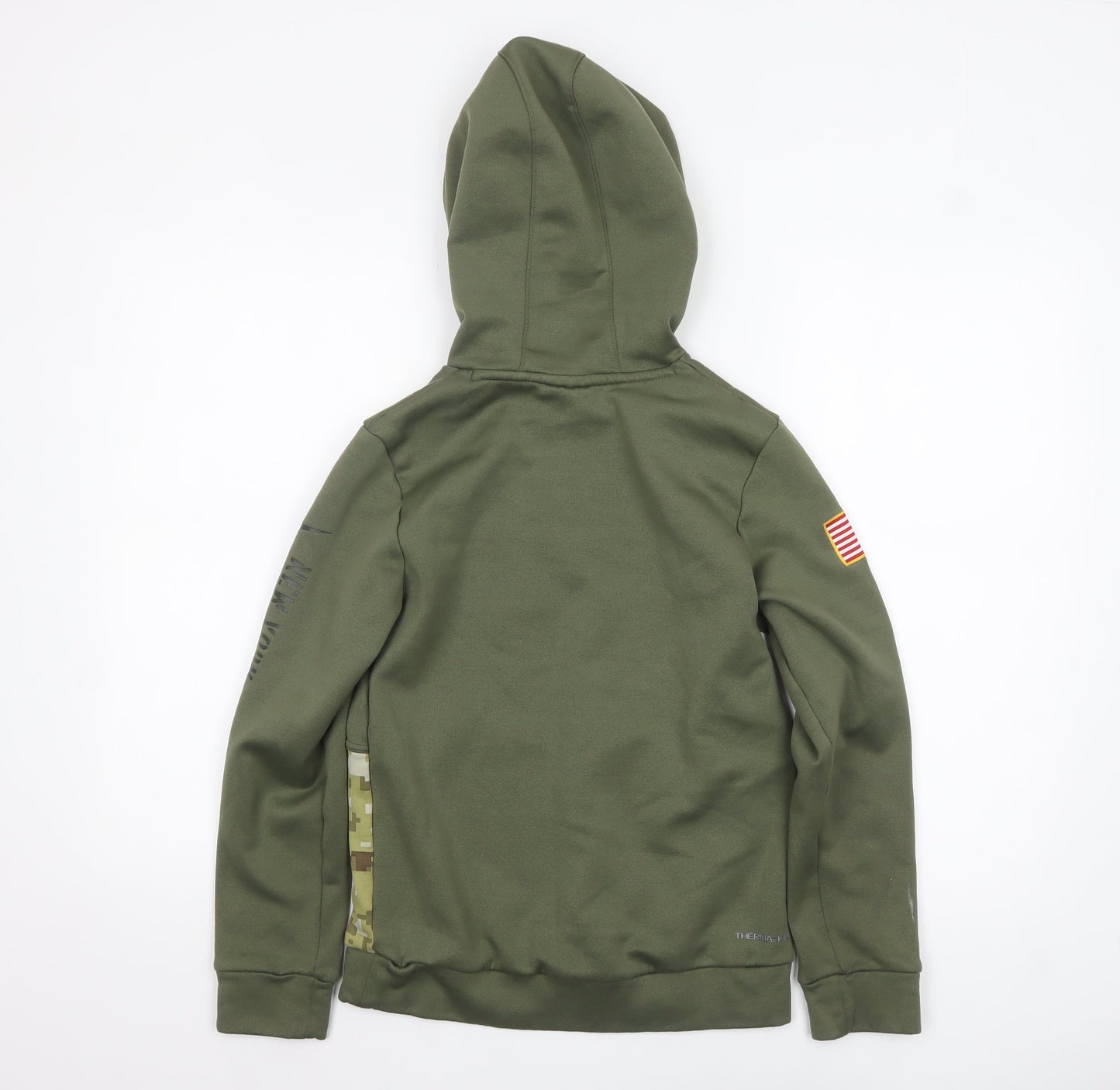 Nike NFL Boys Green Hoodie 10-12 Years Therma-Fit Pullover Camouflage Trim