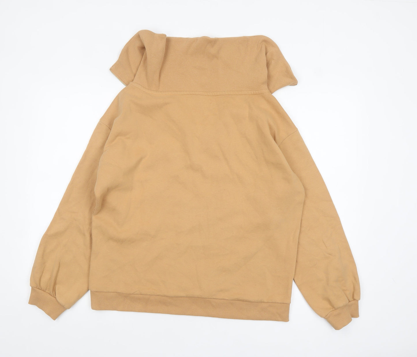 Next Women’s Beige 1/4 Zip Pullover Sweatshirt Size 12 Cotton Blend