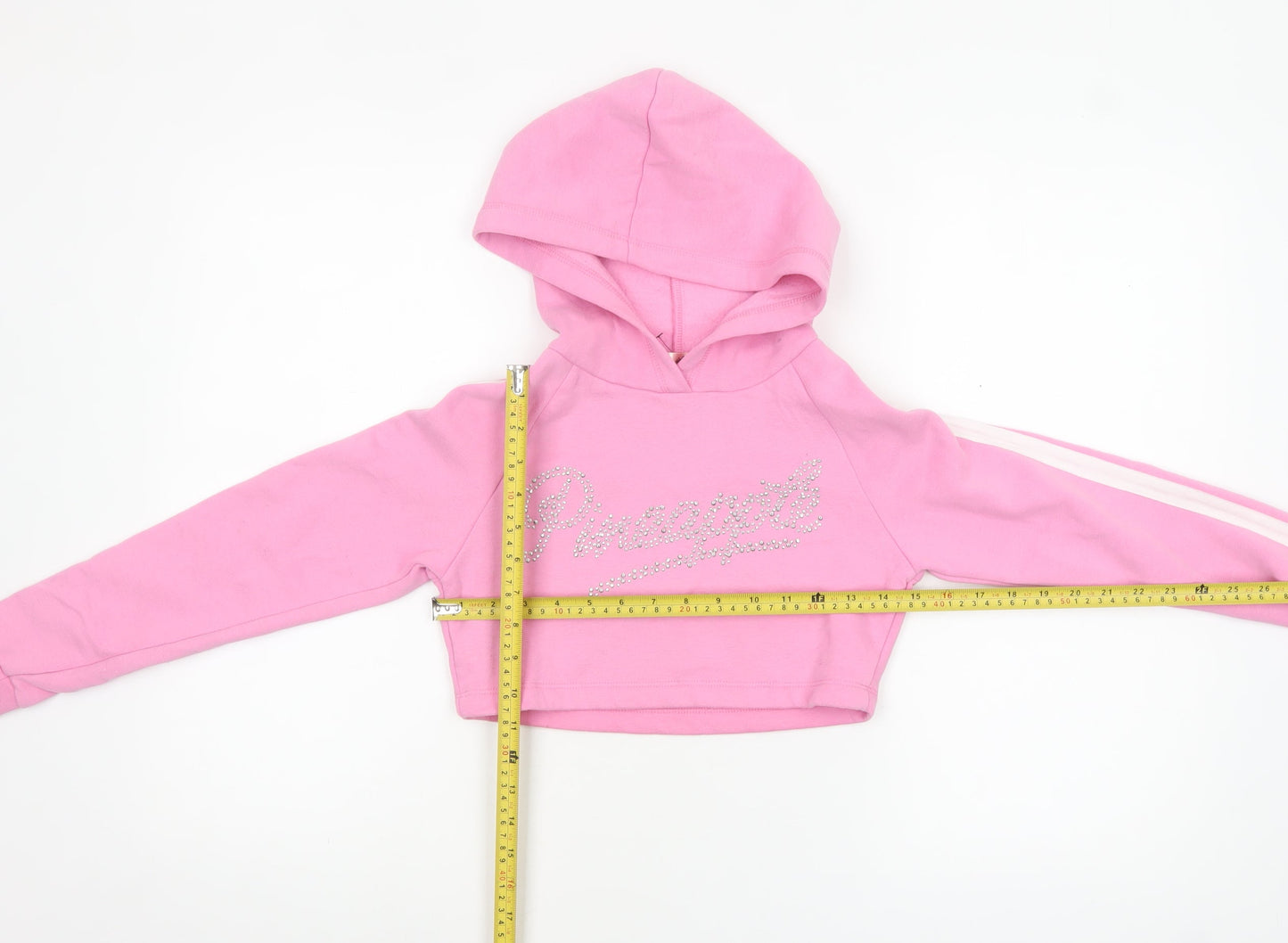Pineapple Girls Pink Rhinestone Logo Cropped Hoodie 9-10 Years