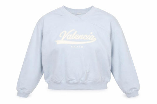 H&M Divided Women Blue Pullover Sweatshirt XL Valencia Print