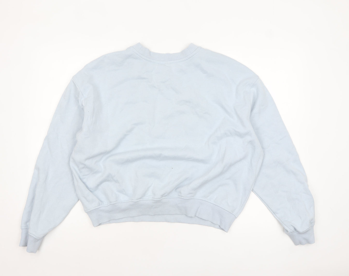 H&M Divided Women Blue Pullover Sweatshirt XL Valencia Print