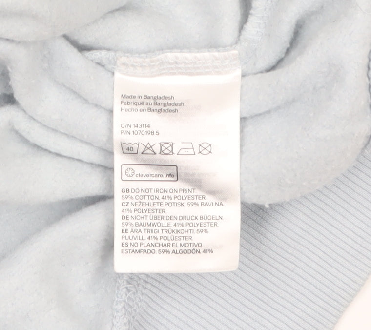 H&M Divided Women Blue Pullover Sweatshirt XL Valencia Print