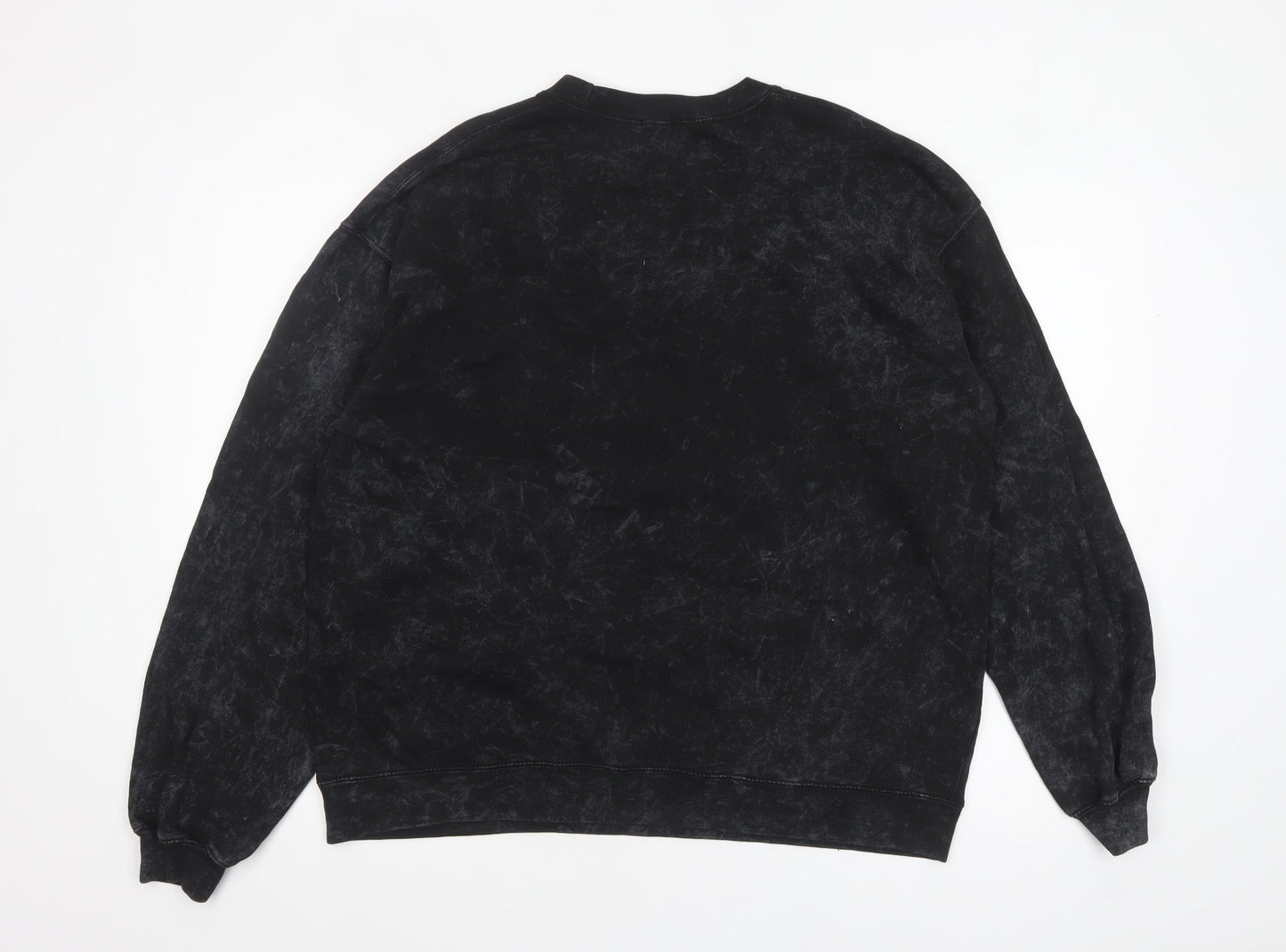 Boohoo Womens Black Graphic Print Pullover Sweatshirt UK 20/22