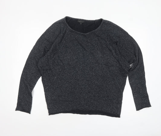 Topshop Women’s Black Long Sleeve Relaxed Fit Jersey Top Size 10