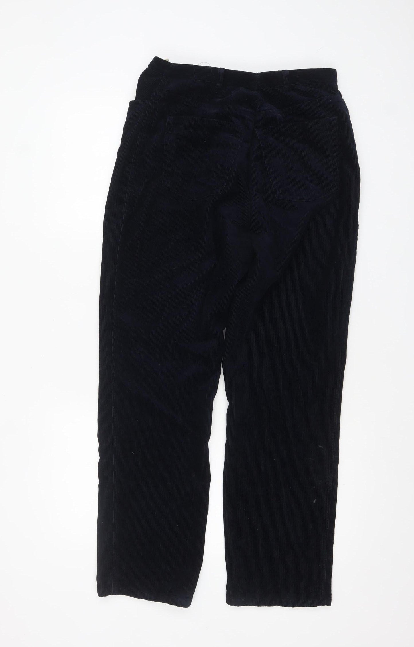 Viyella Women Black Corduroy Straight Trousers Size 12