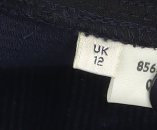 Viyella Women Black Corduroy Straight Trousers Size 12