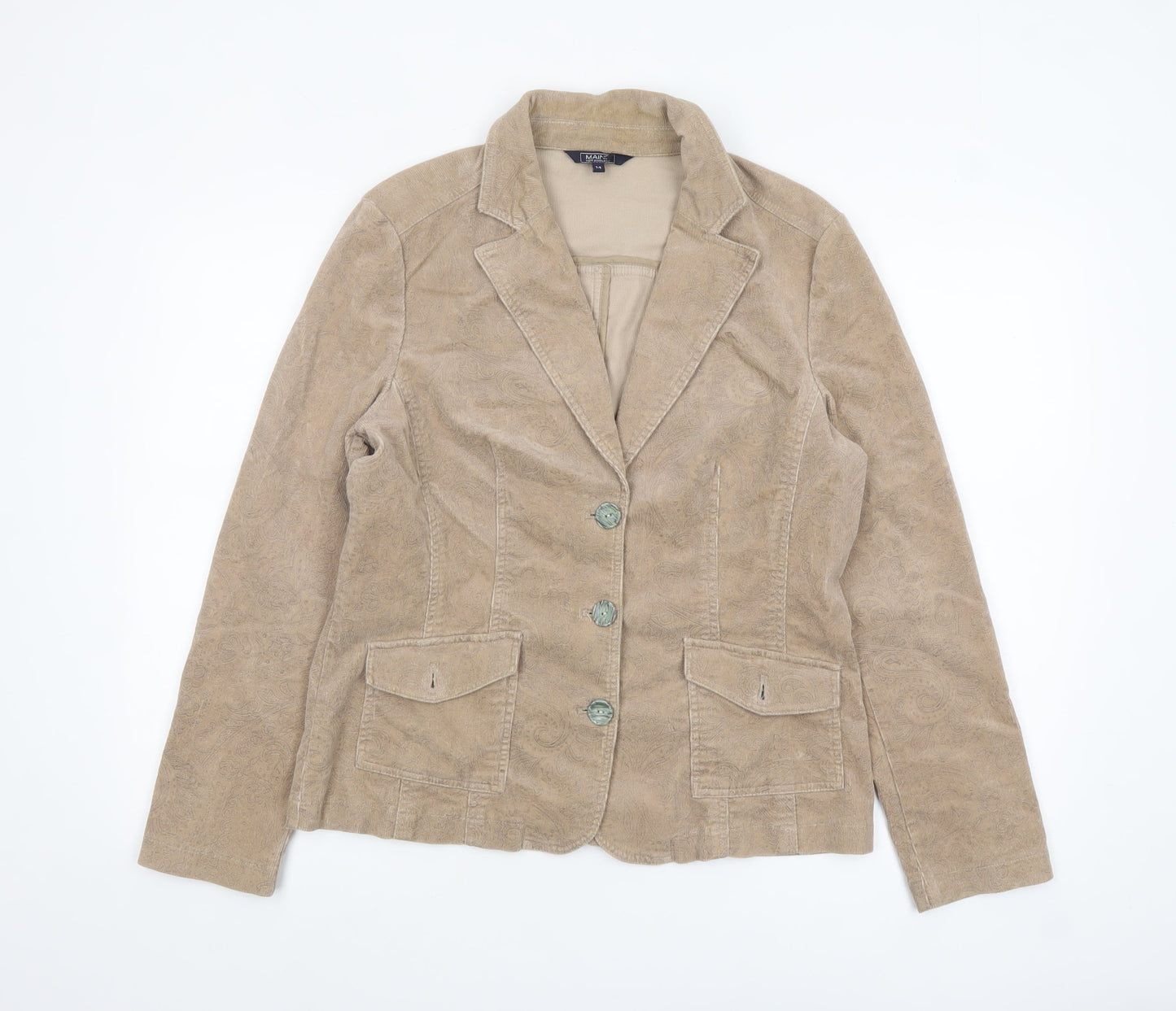 Maine New England Women's Beige Corduroy Blazer Size 14