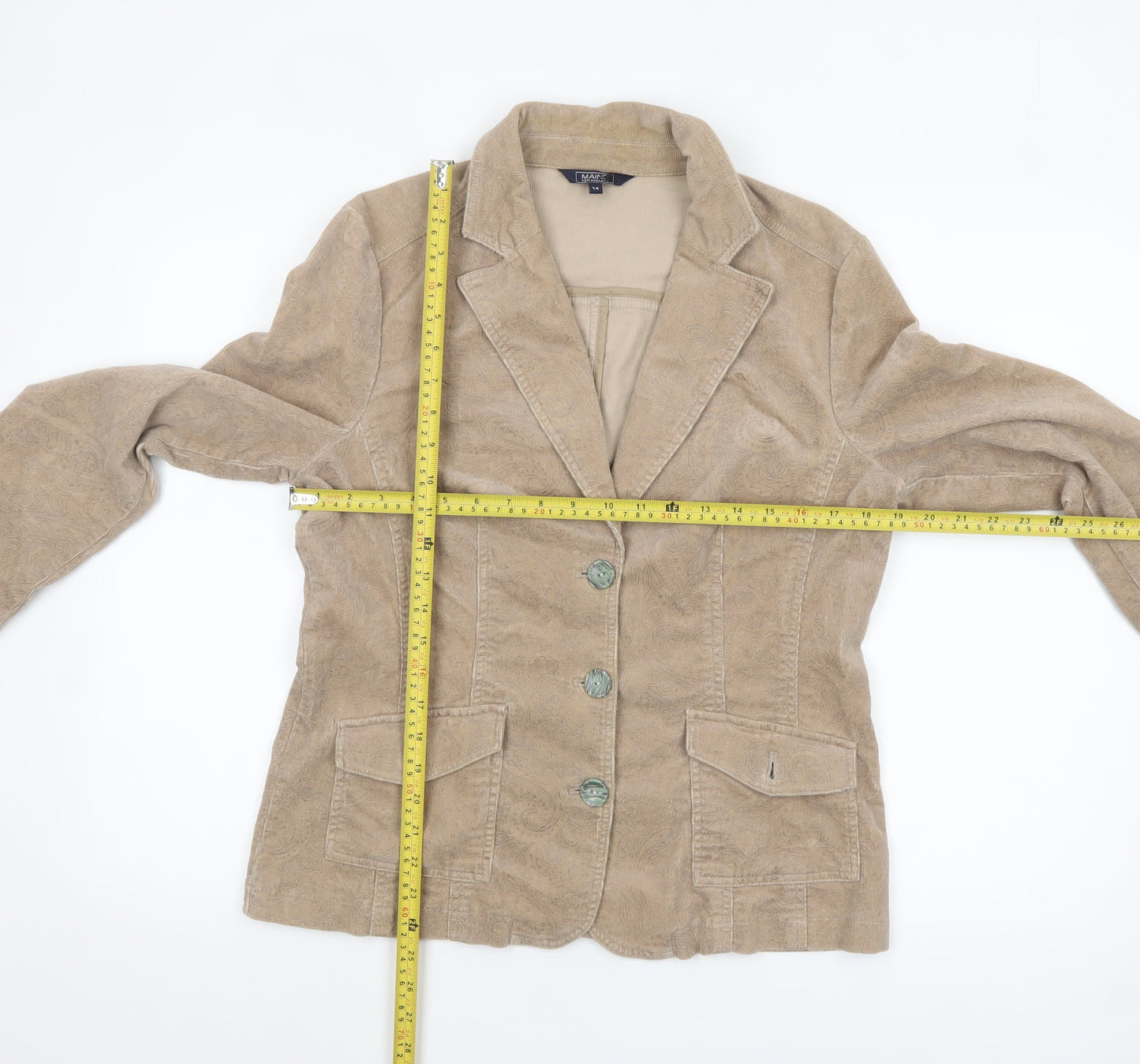 Maine New England Women's Beige Corduroy Blazer Size 14