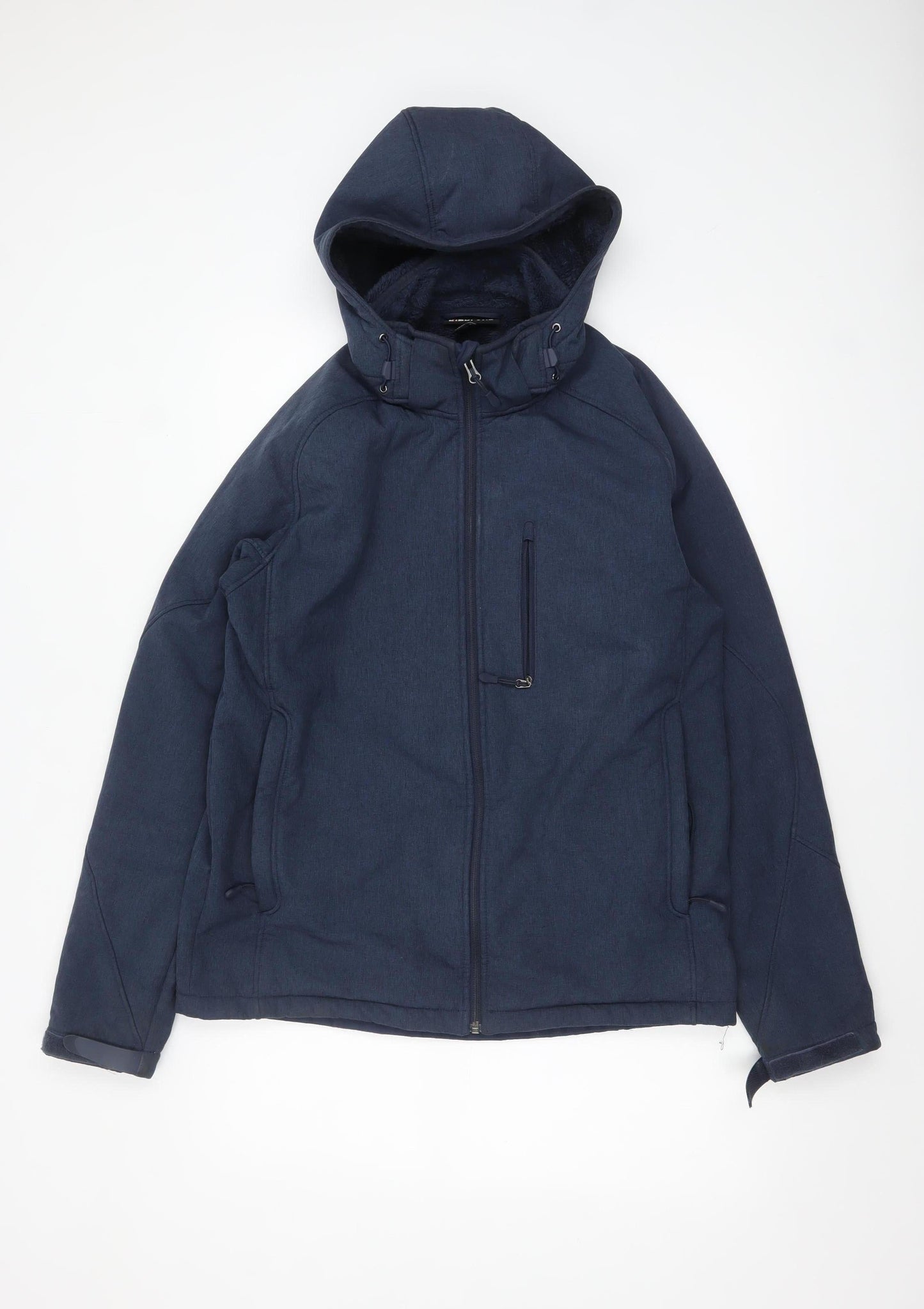Kirkland Signature Men's Blue Softshell Hooded Jacket Size M