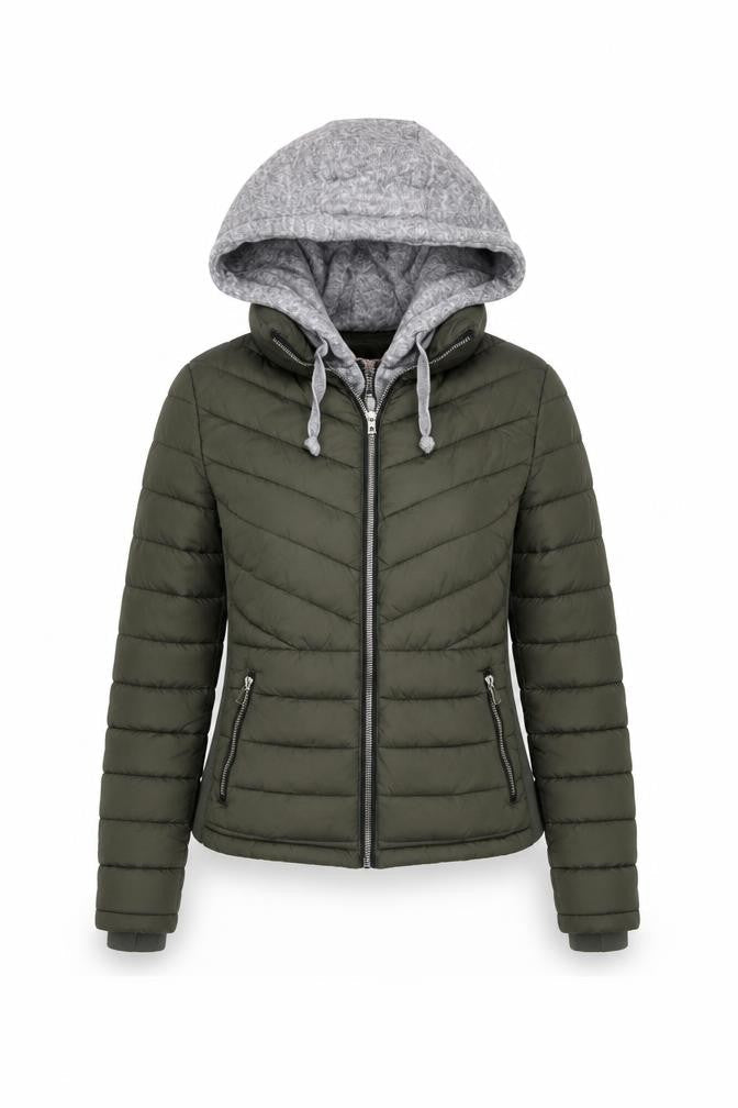 YMI Women's Green Hooded Puffer Jacket Size S