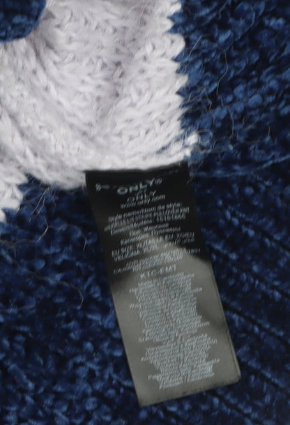 Brand and care label for Only women’s xl multicoloured striped crew neck chunky knit jumper
