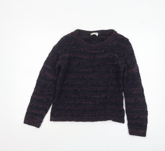 Marks and Spencer Women Blue Mix Size 8 Knit Pullover Jumper