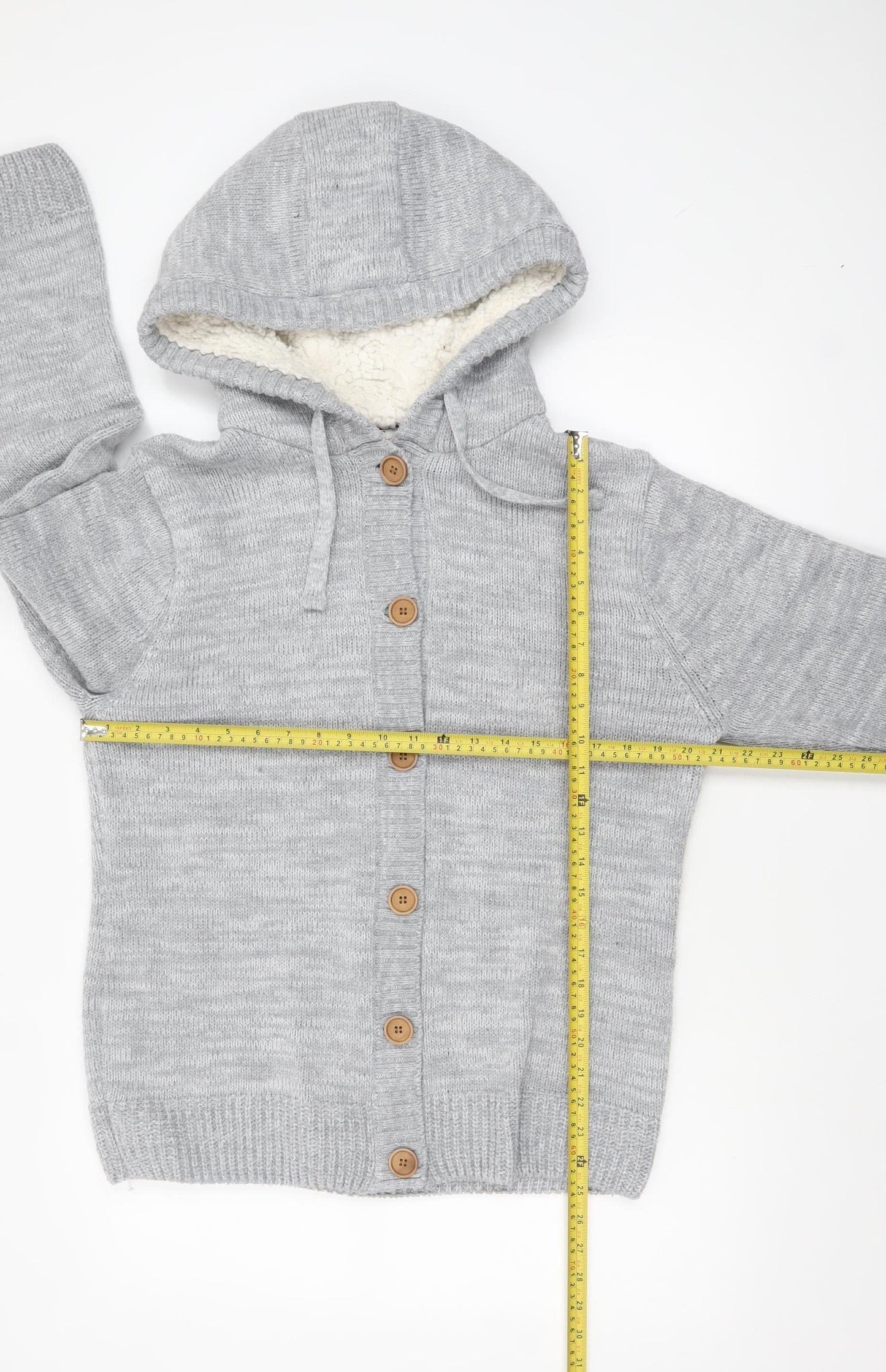 SoulCal & Co Women’s Grey Hooded Button Cardigan UK 18 Acrylic Blend