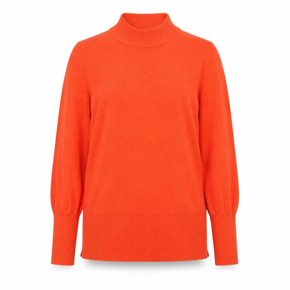 Marks & Spencer Women Orange Mock Neck Long Sleeve Pullover Jumper L