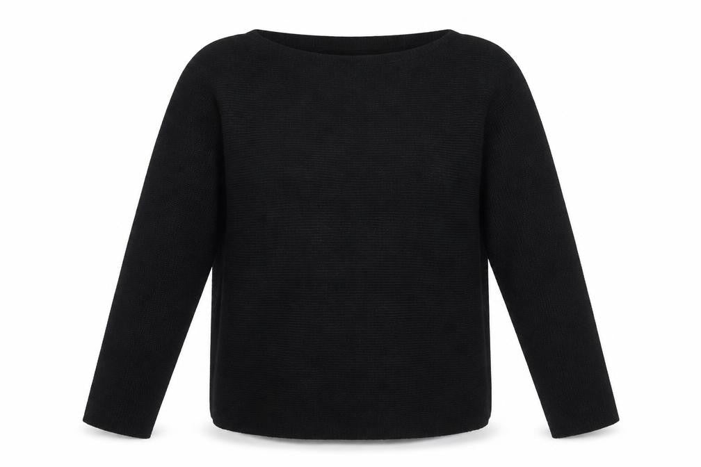 H&M Women’s Black Boat Neck Knit Pullover Jumper XS