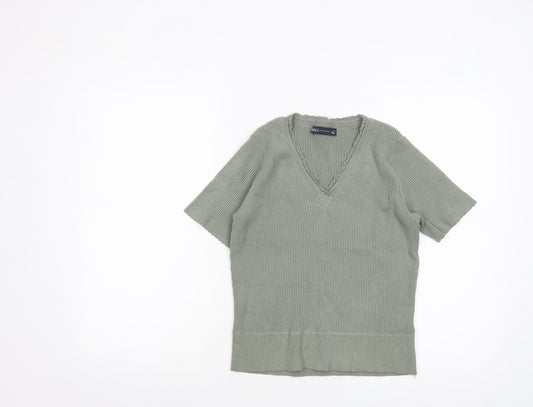 Marks and Spencer Women’s Green V-Neck Knit T-Shirt Size 12