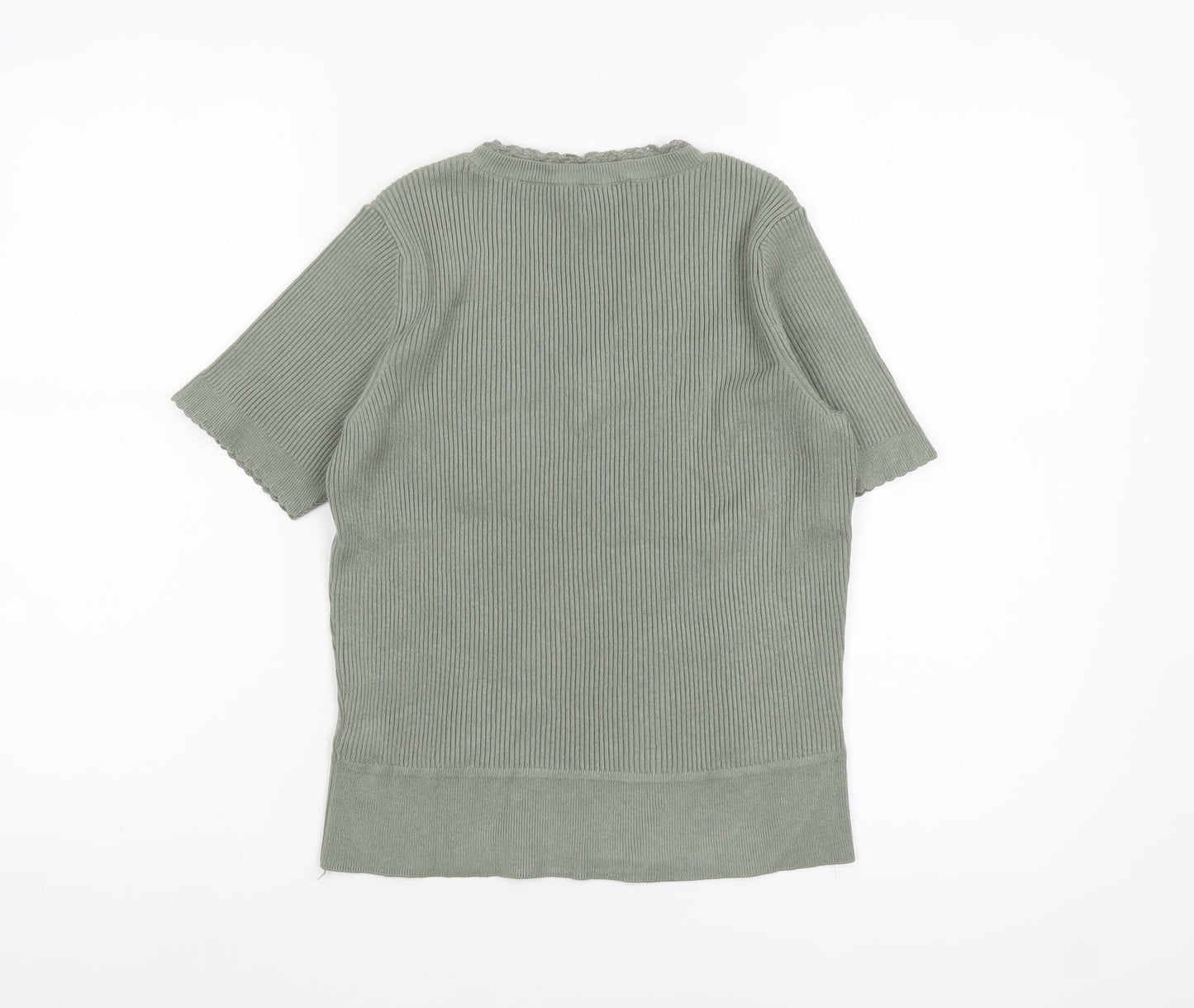 Marks and Spencer Women’s Green V-Neck Knit T-Shirt Size 12