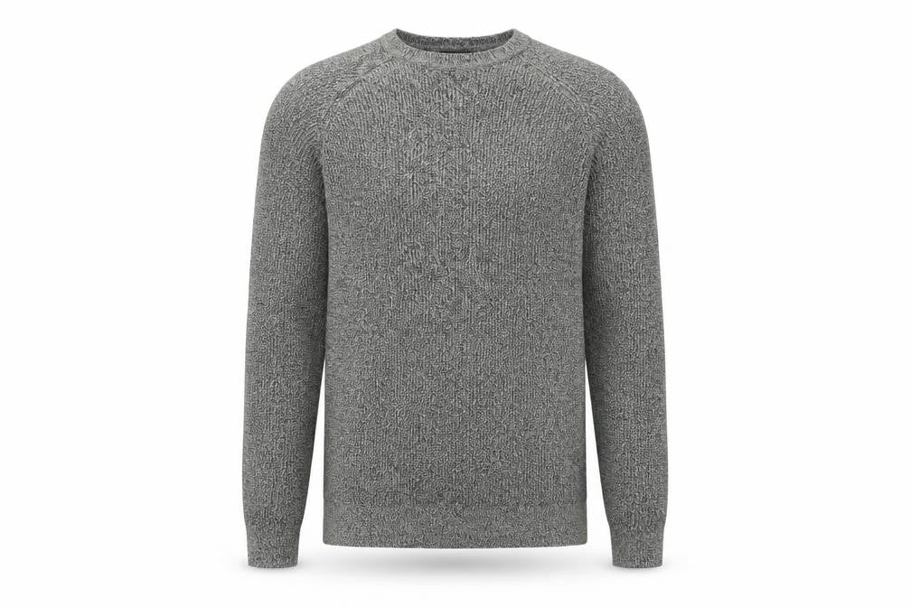 Zara Man Men's Grey Cotton Knit Crew Neck Jumper Size M