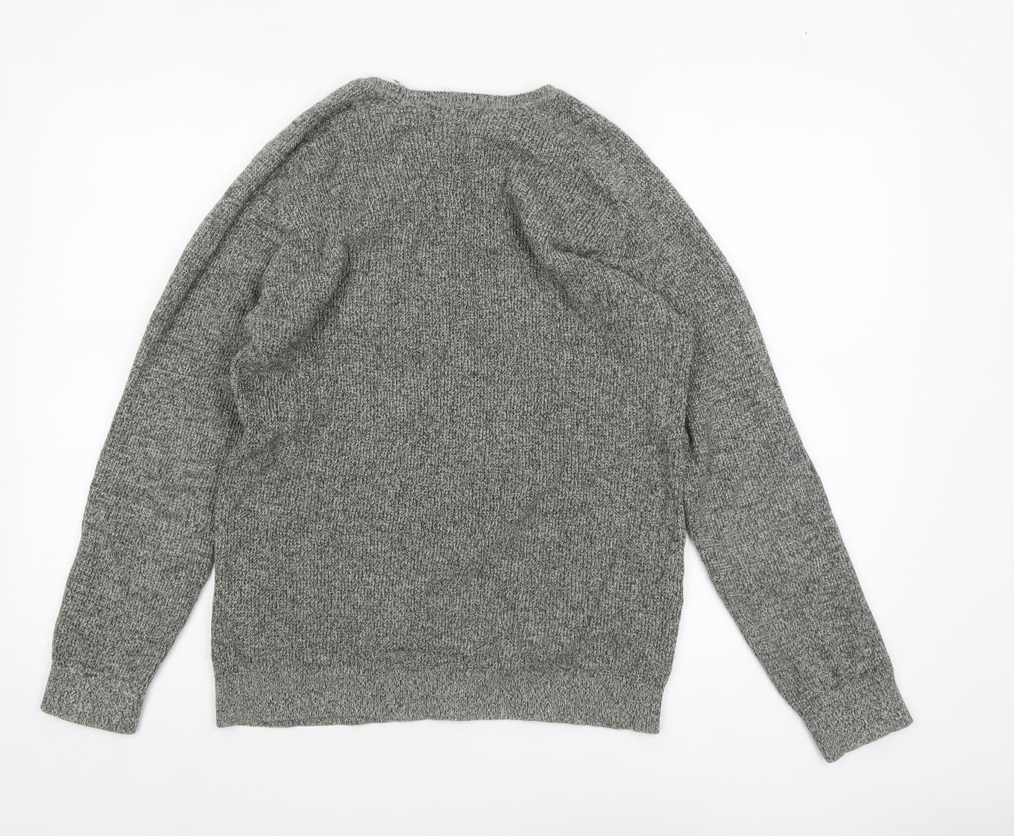 Zara Man Men's Grey Cotton Knit Crew Neck Jumper Size M