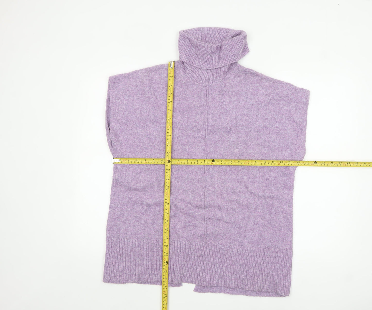 Tu Women’s Purple Roll Neck Sleeveless Knit Jumper Size 10