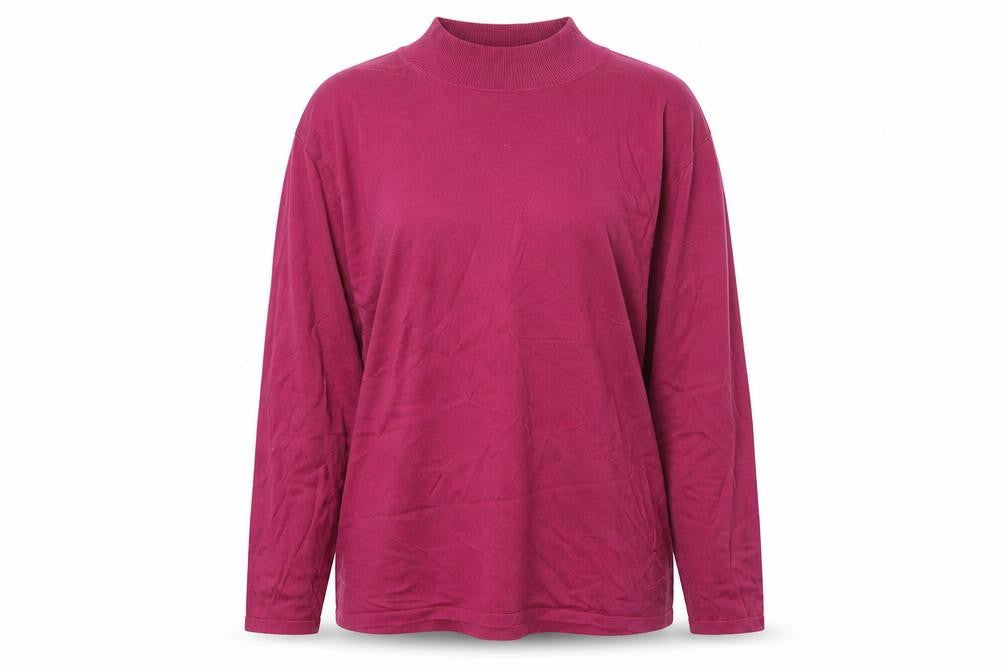 Country Casuals Women's Pink Mock Neck Long Sleeve Jumper L+