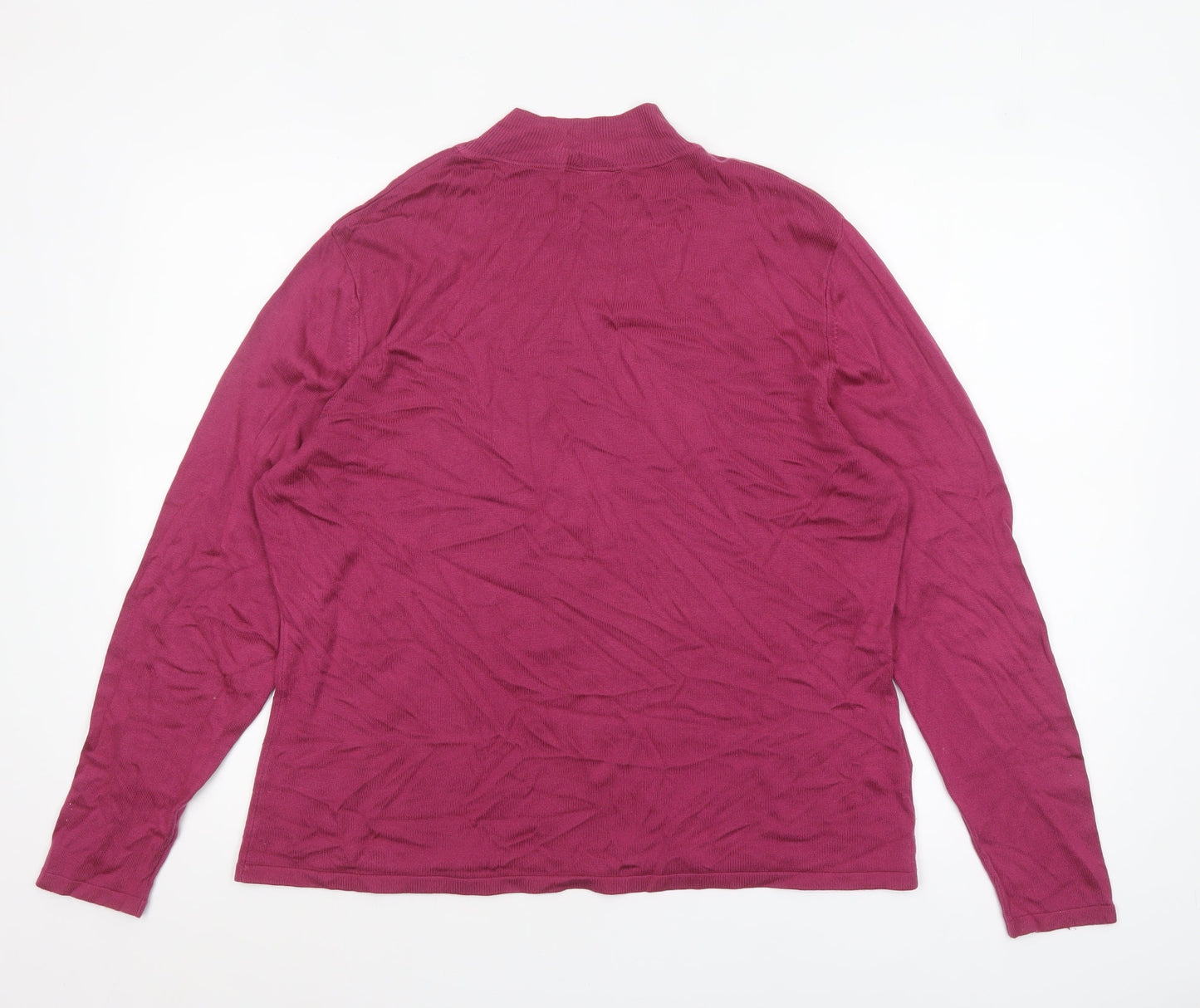 Country Casuals Women's Pink Mock Neck Long Sleeve Jumper L+