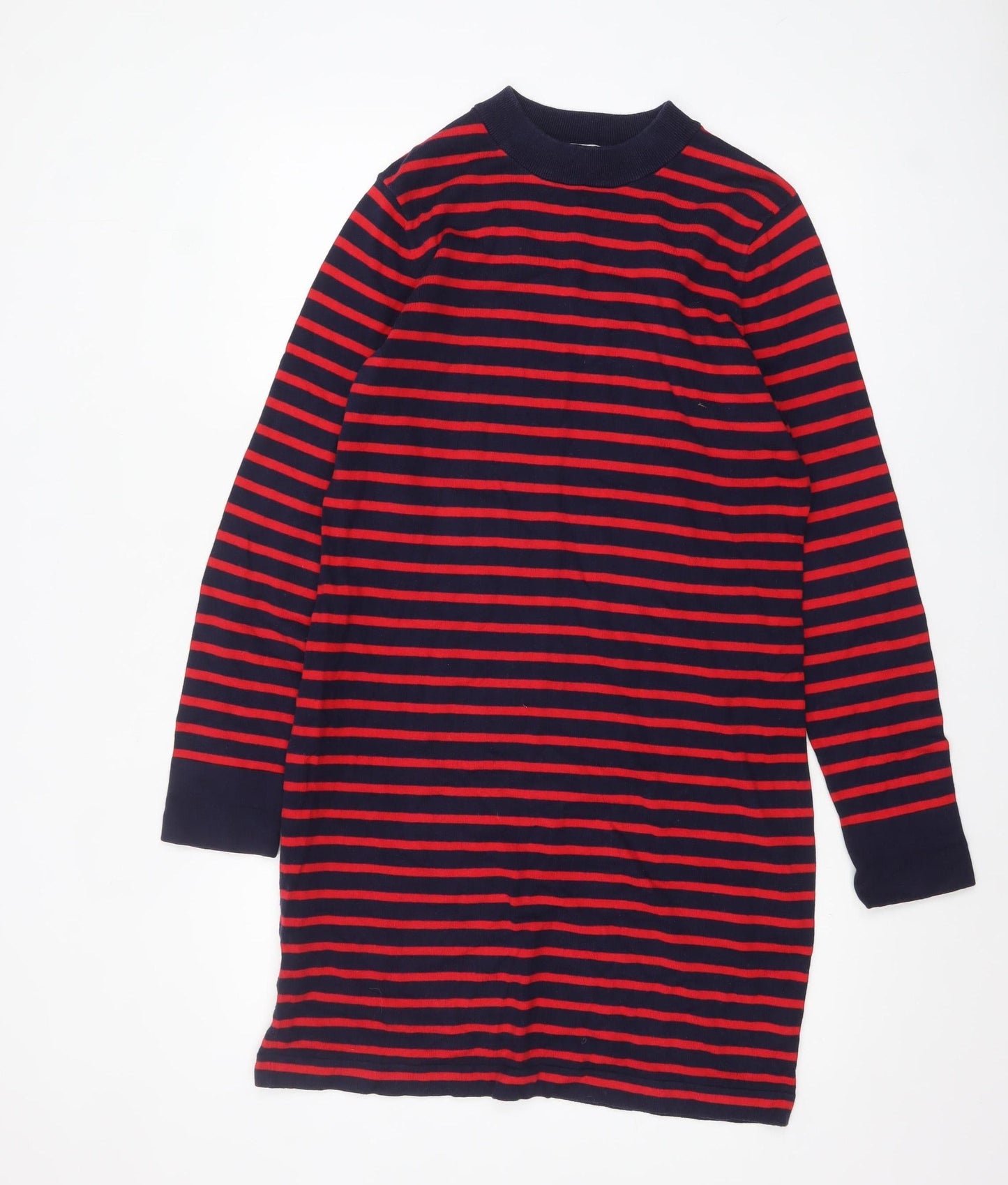 Gap Women’s Navy Red Striped T-Shirt Dress L Long Sleeve Casual