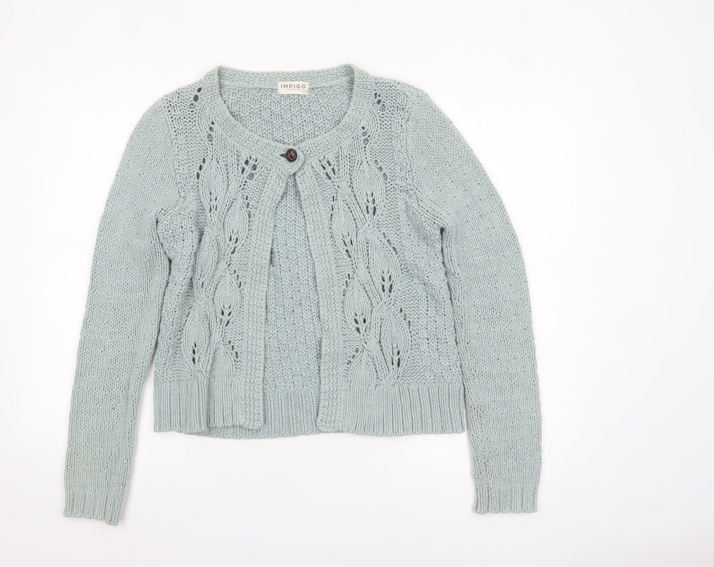 Marks and Spencer Women’s Green Knit Cardigan Size 14 Cotton Blend