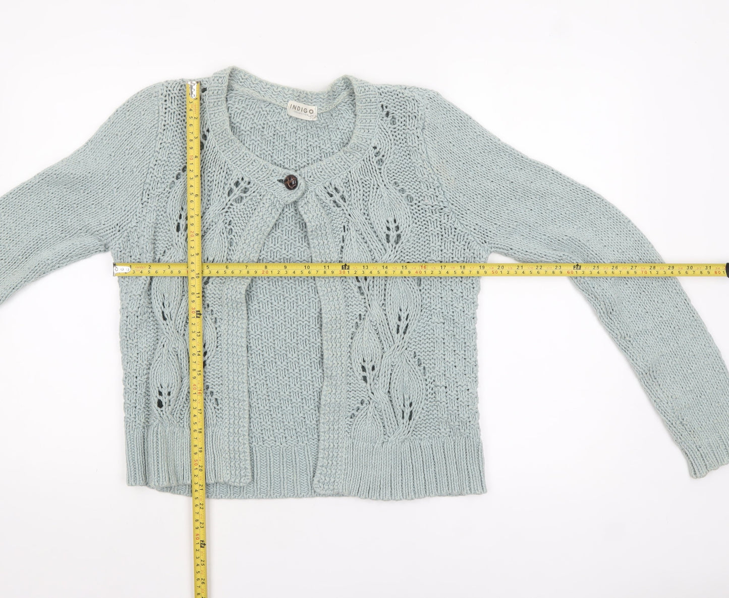Marks and Spencer Women’s Green Knit Cardigan Size 14 Cotton Blend