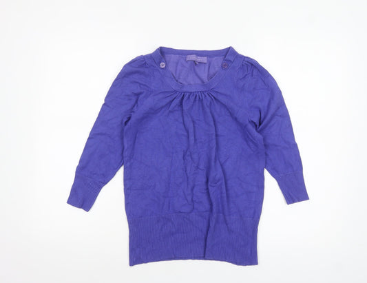 Autonomy Womens Purple Size 12 Lightweight Cotton Scoop Neck Jumper