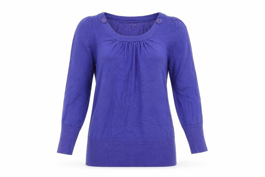 Autonomy Womens Purple Size 12 Lightweight Cotton Scoop Neck Jumper
